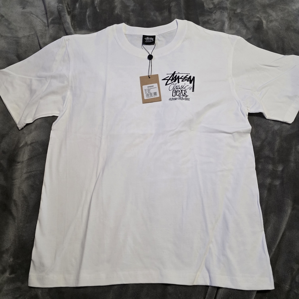 Stussy White Classic Logo Men's T-Shirt